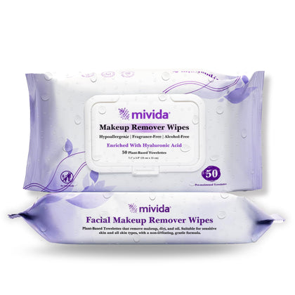 mivida Lingettes Démaquillantes Hypoallergéniques 2x50 avant