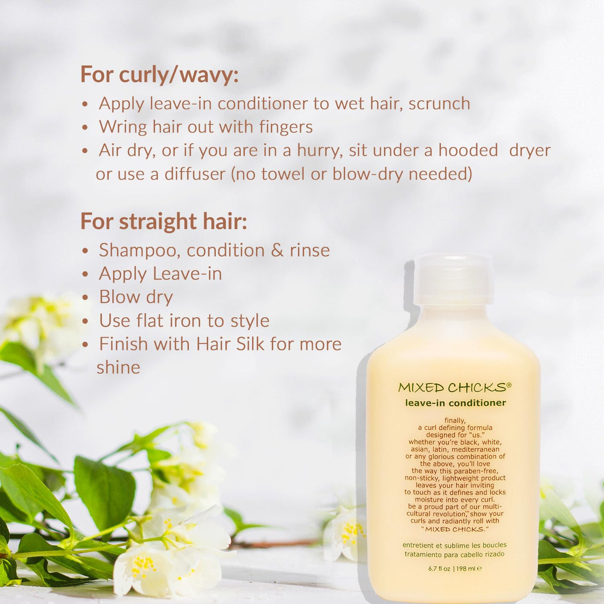 Mix de textures de cheveux avec l'après-shampooing Mixed Chicks