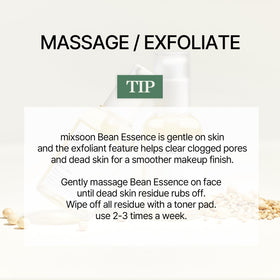 mixsoon Bean Essence Mini 20ml avec texture sur la main