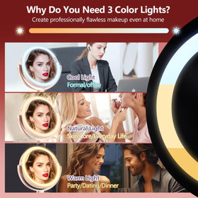MIYADIVA miroir avec lumière ajustable et bouton tactile