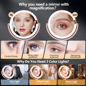 MIYADIVA miroir de maquillage avec éclairage à trois couleurs