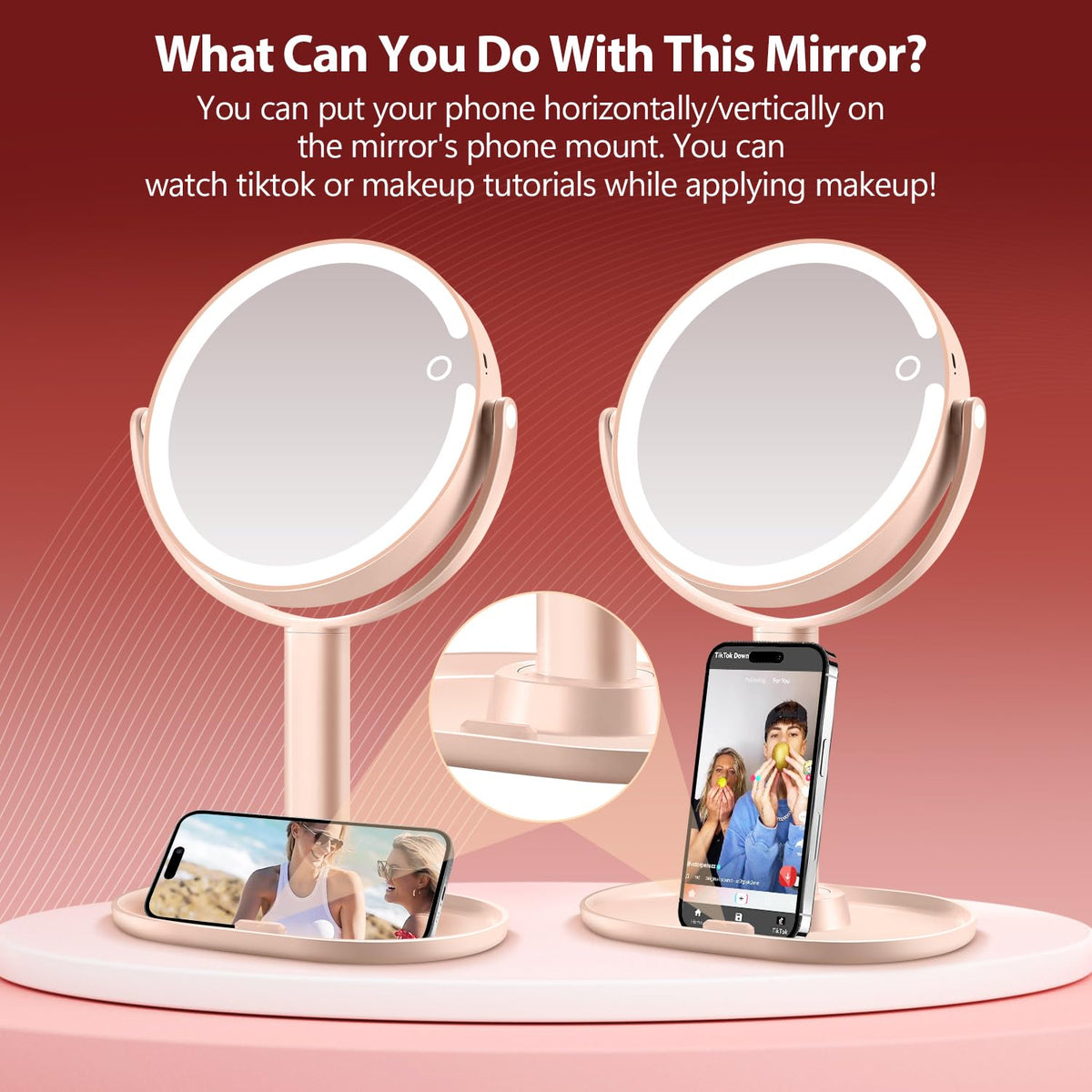 MIYADIVA miroir de maquillage avec éclairage chaud et froid