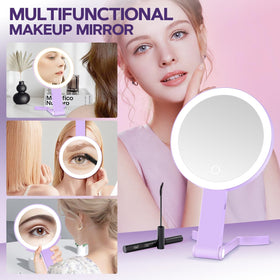 MIYADIVA miroir de maquillage éclairé violet avec boutons tactiles