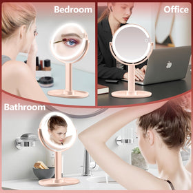 MIYADIVA miroir de maquillage en rose sur un fond blanc