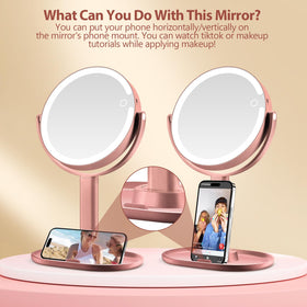 MIYADIVA miroir de maquillage en utilisation avec un téléphone