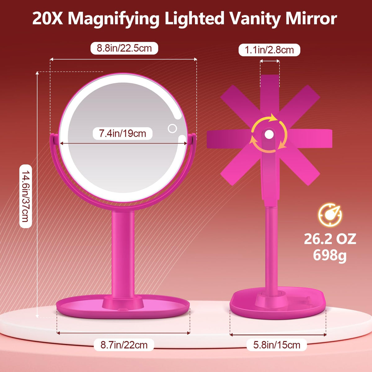 MIYADIVA miroir de maquillage vue arrière