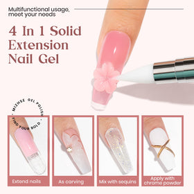 MIZHSE gel à ongles 3D couleur nude sur un fond blanc