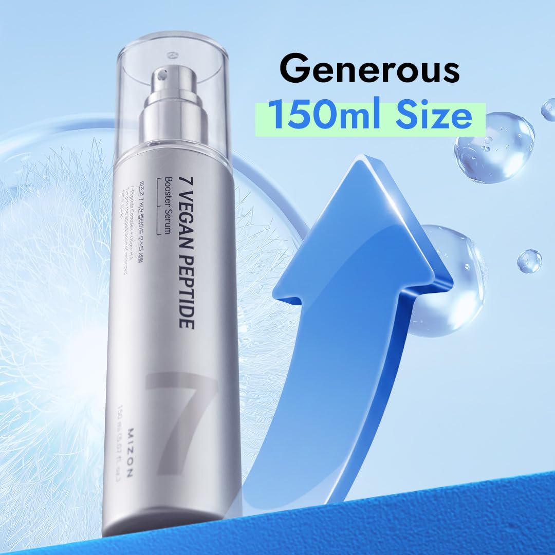 MIZON Sérum Végétalien à 7 Peptides 150ml avec texture sur la main