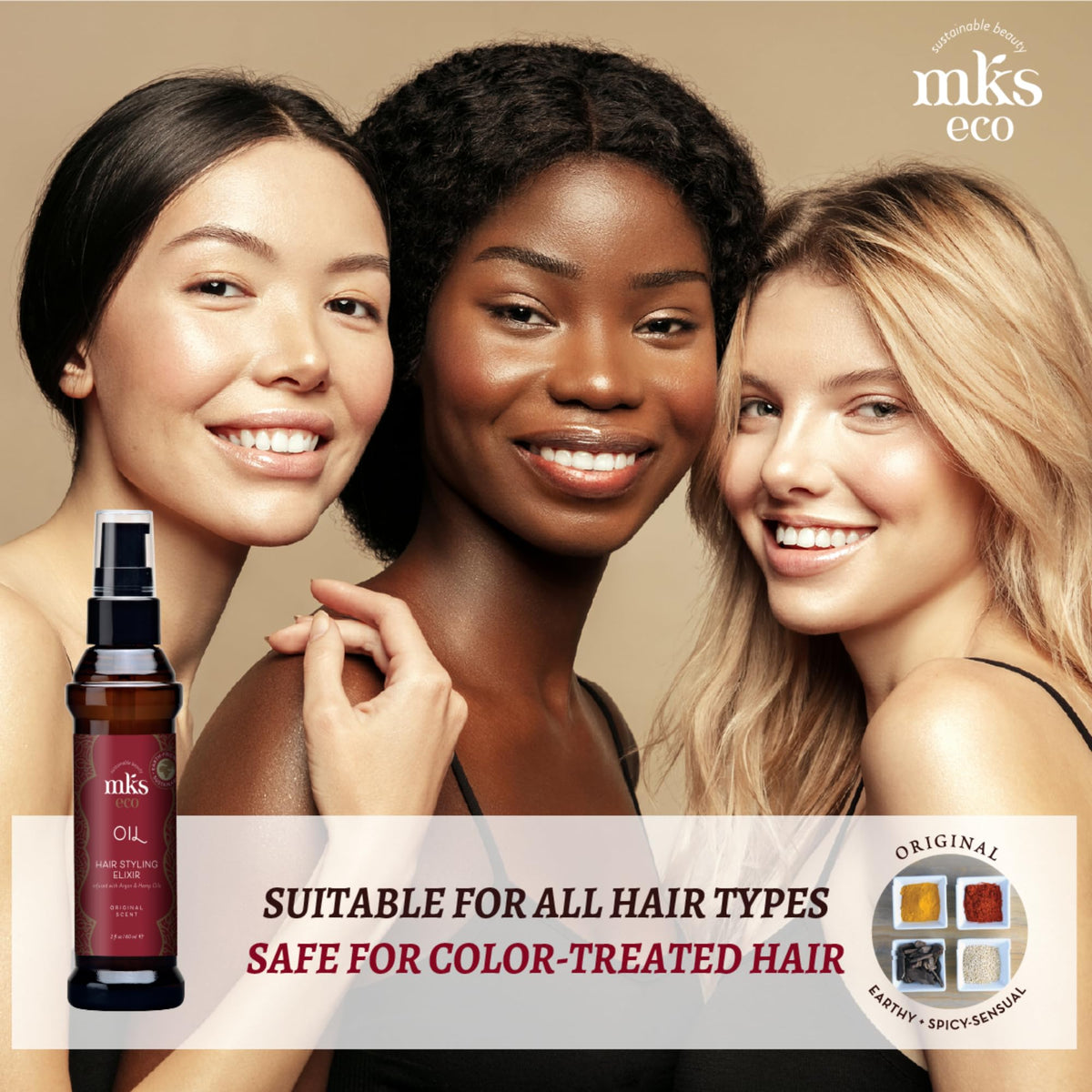 MKS eco Oil 2 fl oz dans un environnement de salle de bain