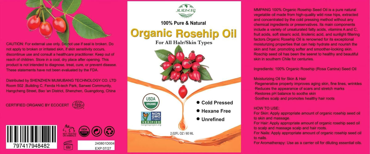 MMPANG Huile de Rose Musquée 132g, bienfaits sur la peau