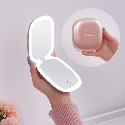 Mocado miroir de maquillage LED 4 pouces rose gold vue de face