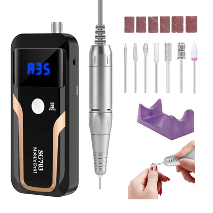 MOCOWIND perceuse à ongles professionnelle noire vue de face