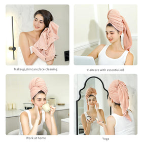 Mode d'emploi de la serviette microfibre Laojbaba pour cheveux