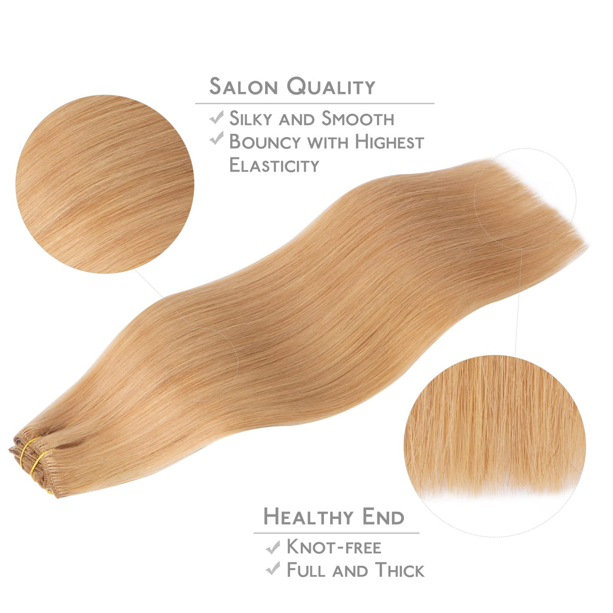 Model portant des extensions de cheveux Wennalife clip-in