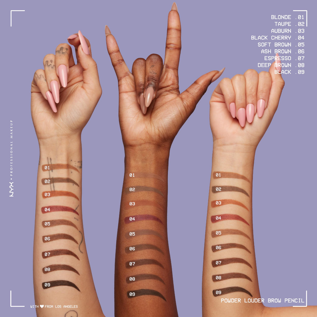 Modèle avant et après application du crayon à sourcils NYX