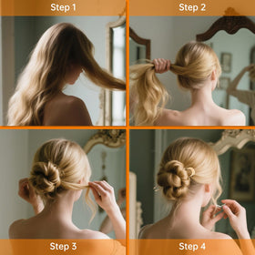 Modèle portant des épingles à cheveux BEoffer lors d'un événement