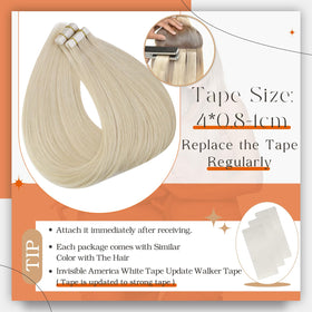 Modèle portant des extensions capillaires Full Shine blond décoloré