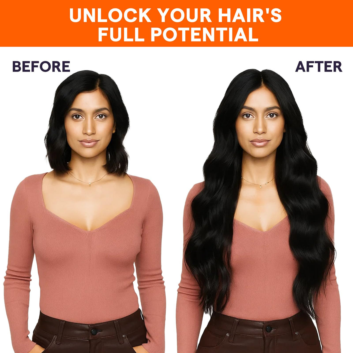 Modèle portant des extensions de cheveux Full Shine