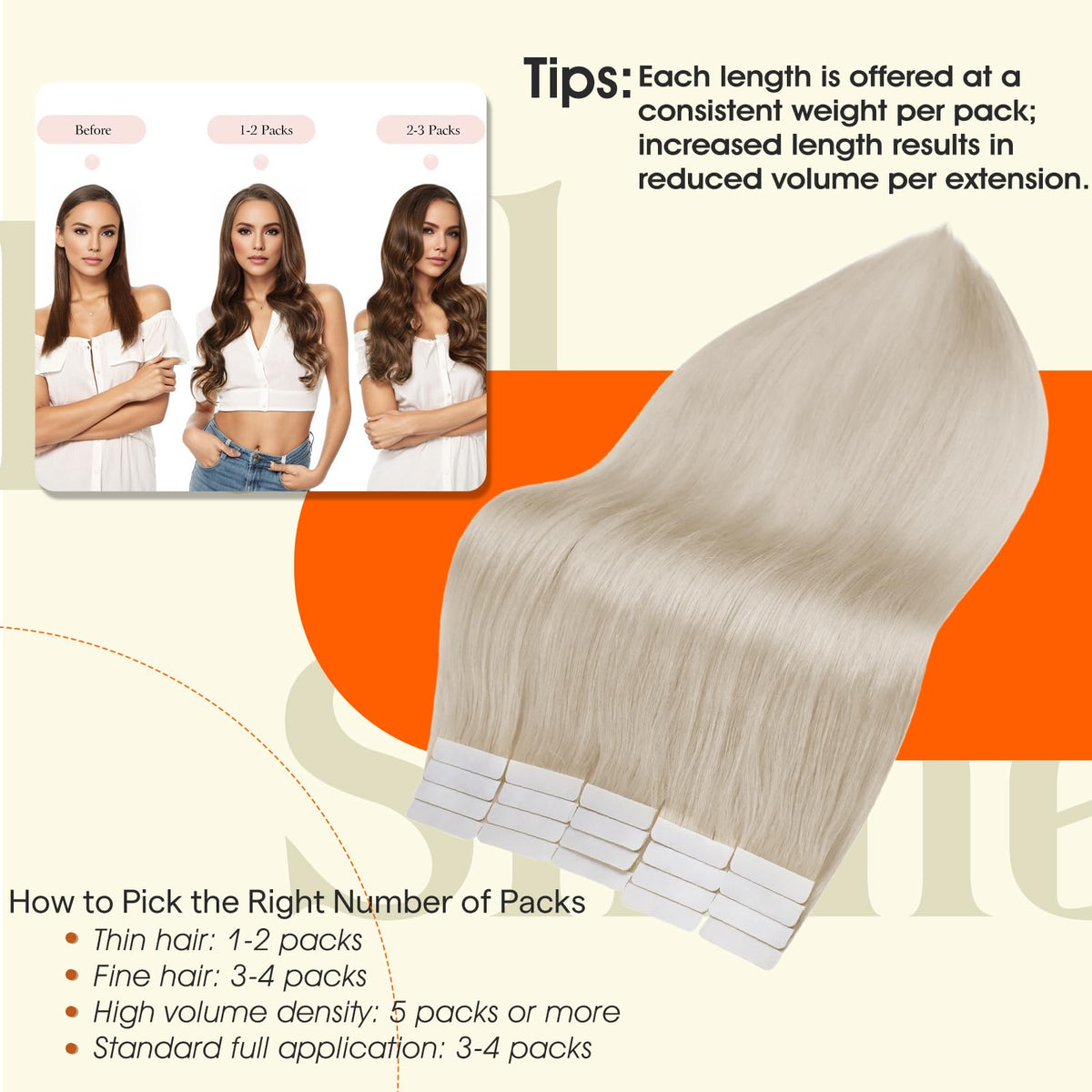 Modèle portant des extensions de cheveux Full Shine 60 Blonde