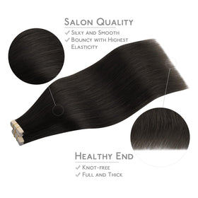 Modèle portant des extensions de cheveux marron foncé Wennalife
