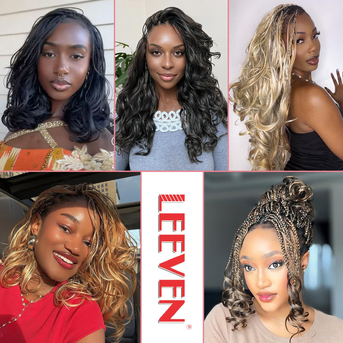 Modèle portant les extensions de cheveux bouclés Leeven, style boho