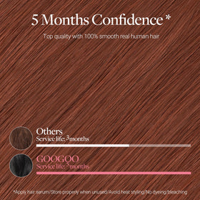 Modèle portant les extensions de cheveux GOO GOO en auburn foncé