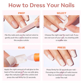modelones faux ongles press on roses application sur des ongles naturels