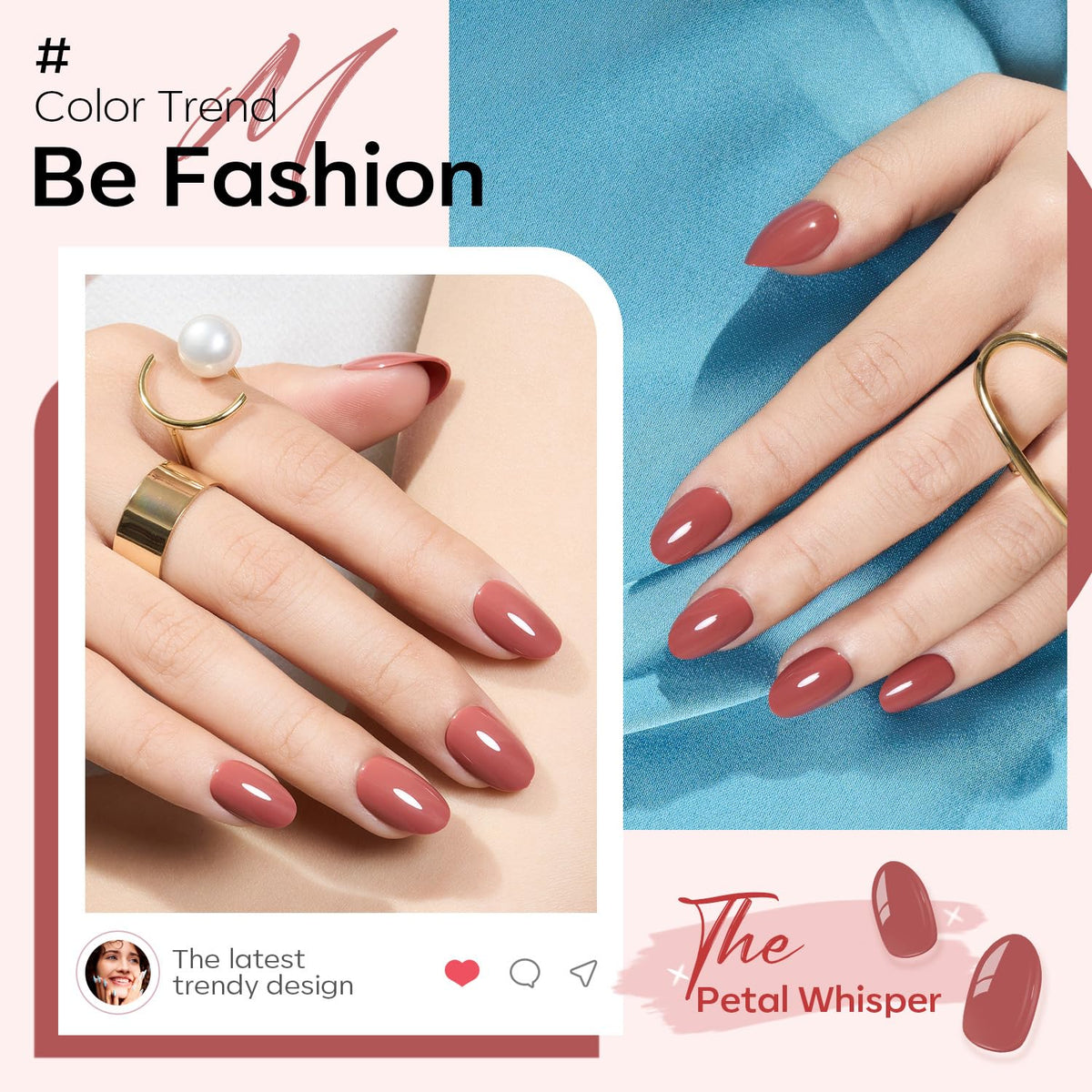 modelones faux ongles press on roses avec accessoires inclus
