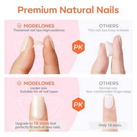modelones Faux Ongles Press-On Rouge Foncé en utilisation