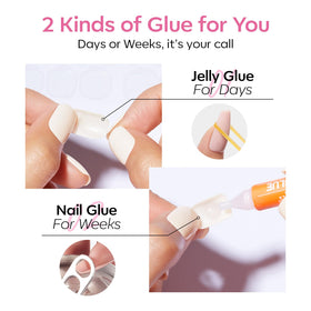 modelones Faux Ongles Press On Sakura Pink en gros plan
