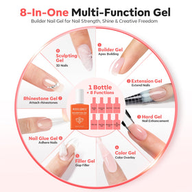 modelones Gel de Construction Couleur Nude 59g application sur un ongle