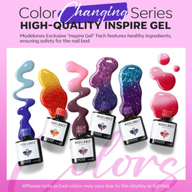 modelones Vernis à Ongles Gel Changeant de Couleur - vue rapprochée des flacons