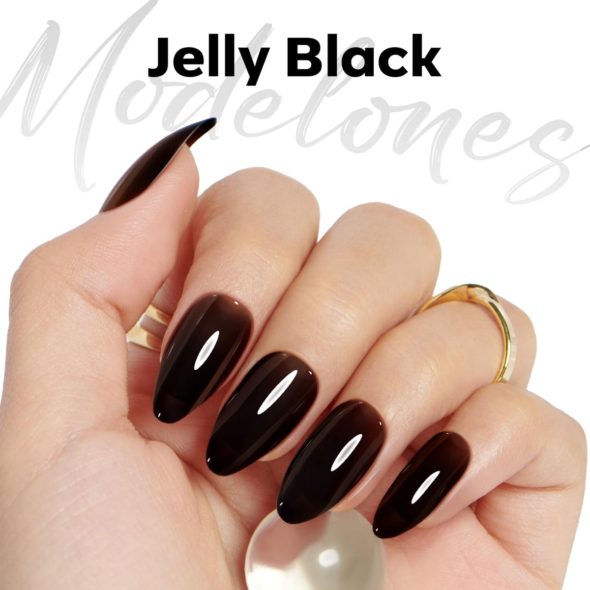 modelones vernis gel noir jelly application sur ongles