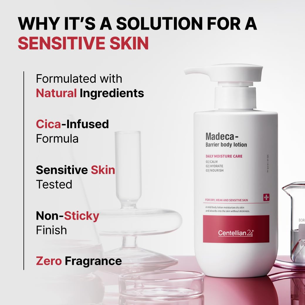 Moment de soin avec la lotion CENTELLIAN 24 après la douche