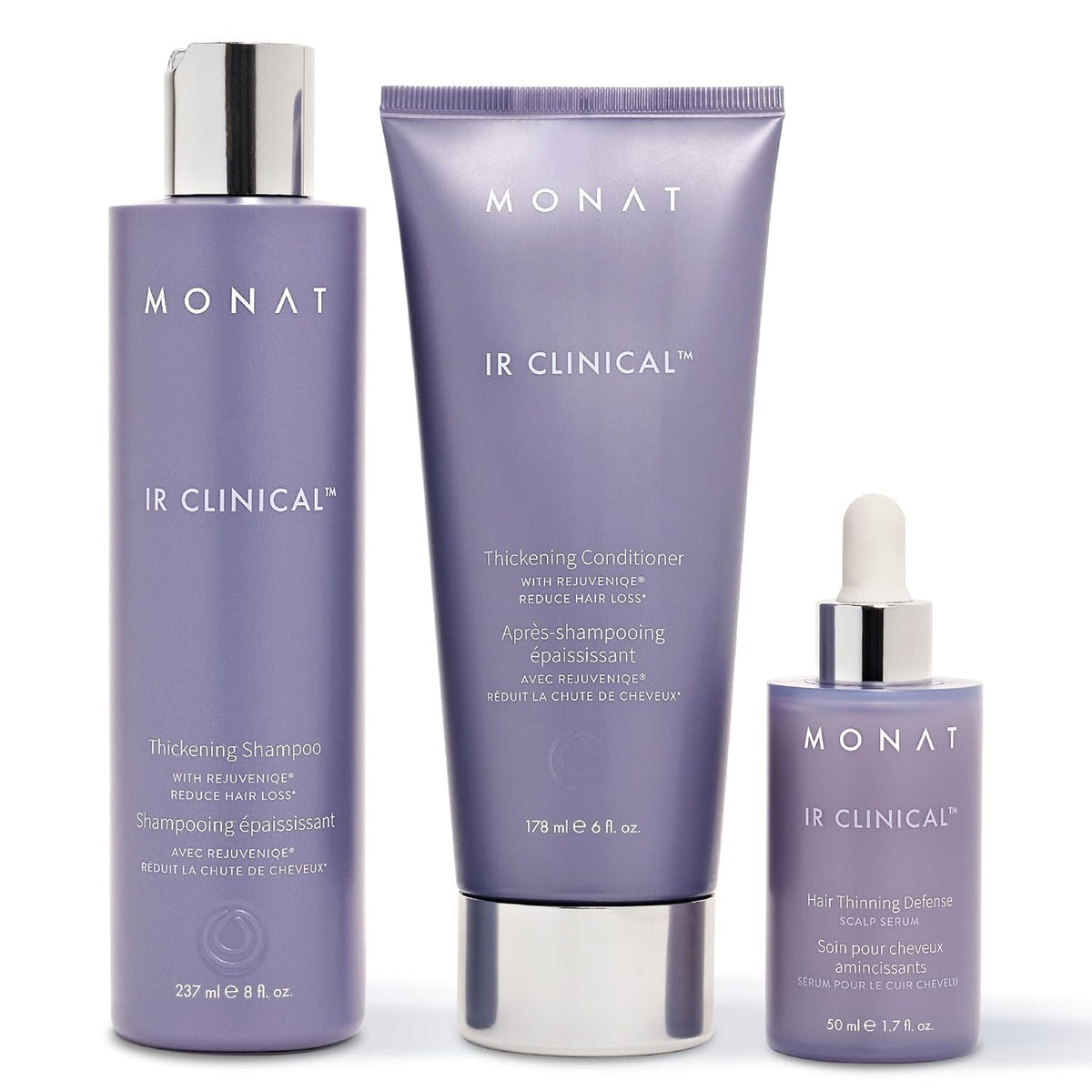 MONAT IR Clinical System kit front view with shampoo and conditioner