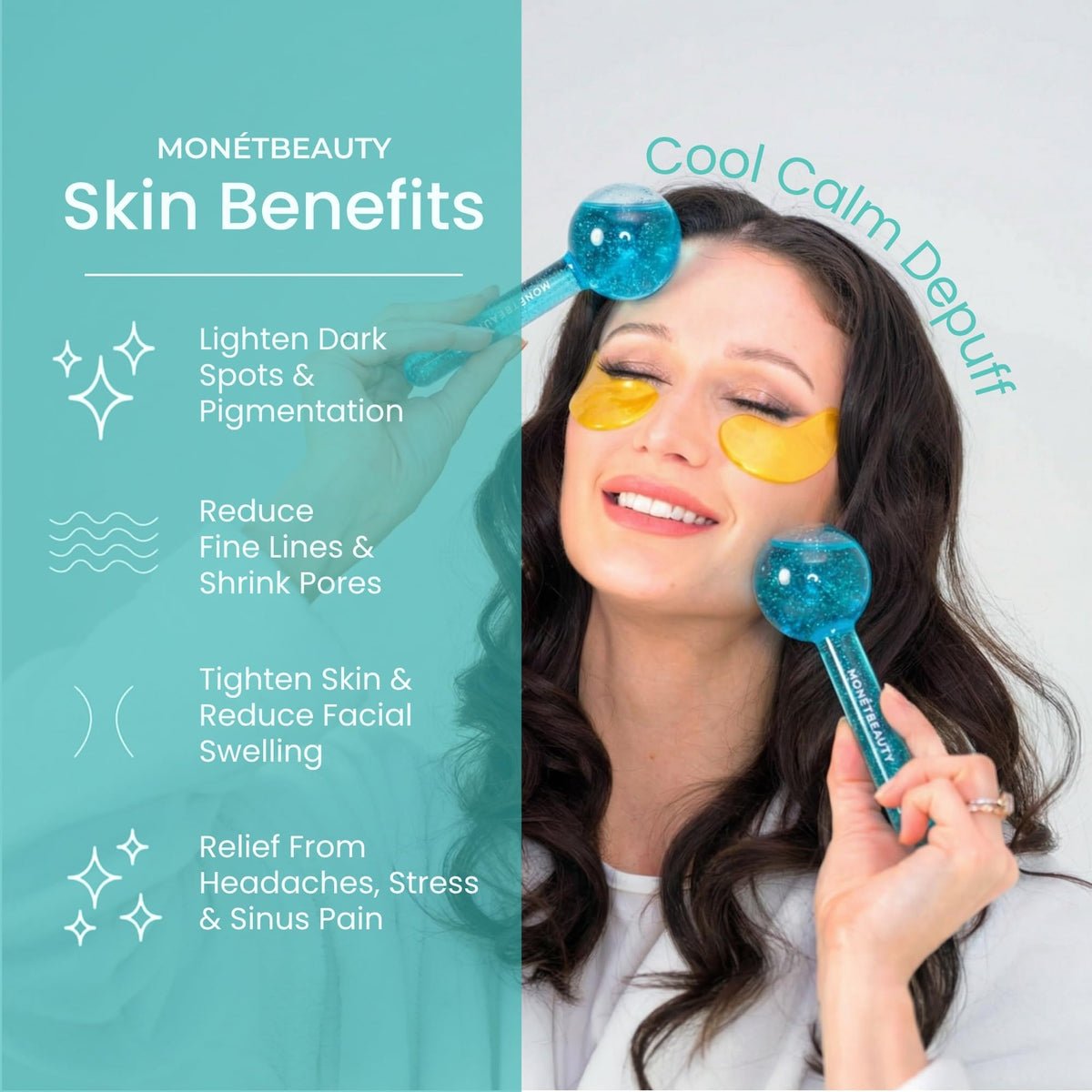 MonétBeauty Ice Globes pour Visage avec un fond de soins de la peau