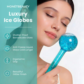 MonétBeauty Ice Globes pour Visage en utilisation sur peau propre