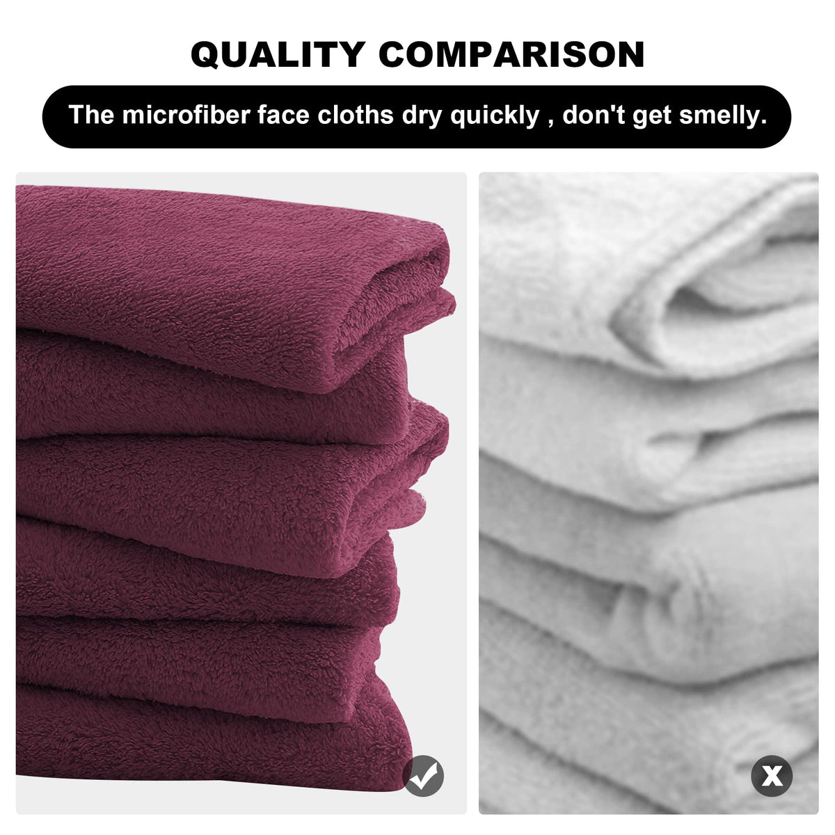 MOONQUEEN serviette en microfibre en utilisation pour démaquillage