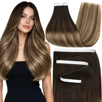 Moresoo Extensions Cheveux Naturels 16 Pouces vue de face