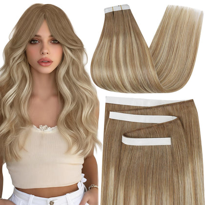 Moresoo extensions cheveux naturels 20 pouces couleur brun clair