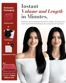Moresoo Extensions Cheveux Noirs 28 Pouces texture douce