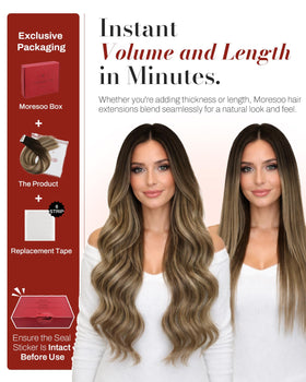 Moresoo Extensions de Cheveux Balayage 18in en utilisation
