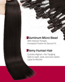 Moresoo extensions de cheveux installées sur un modèle, look naturel