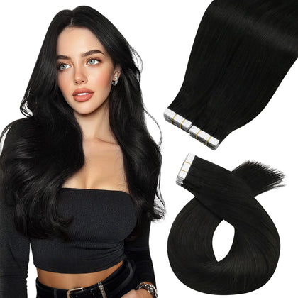 Moresoo extensions de cheveux naturels noirs 26 pouces vue de face