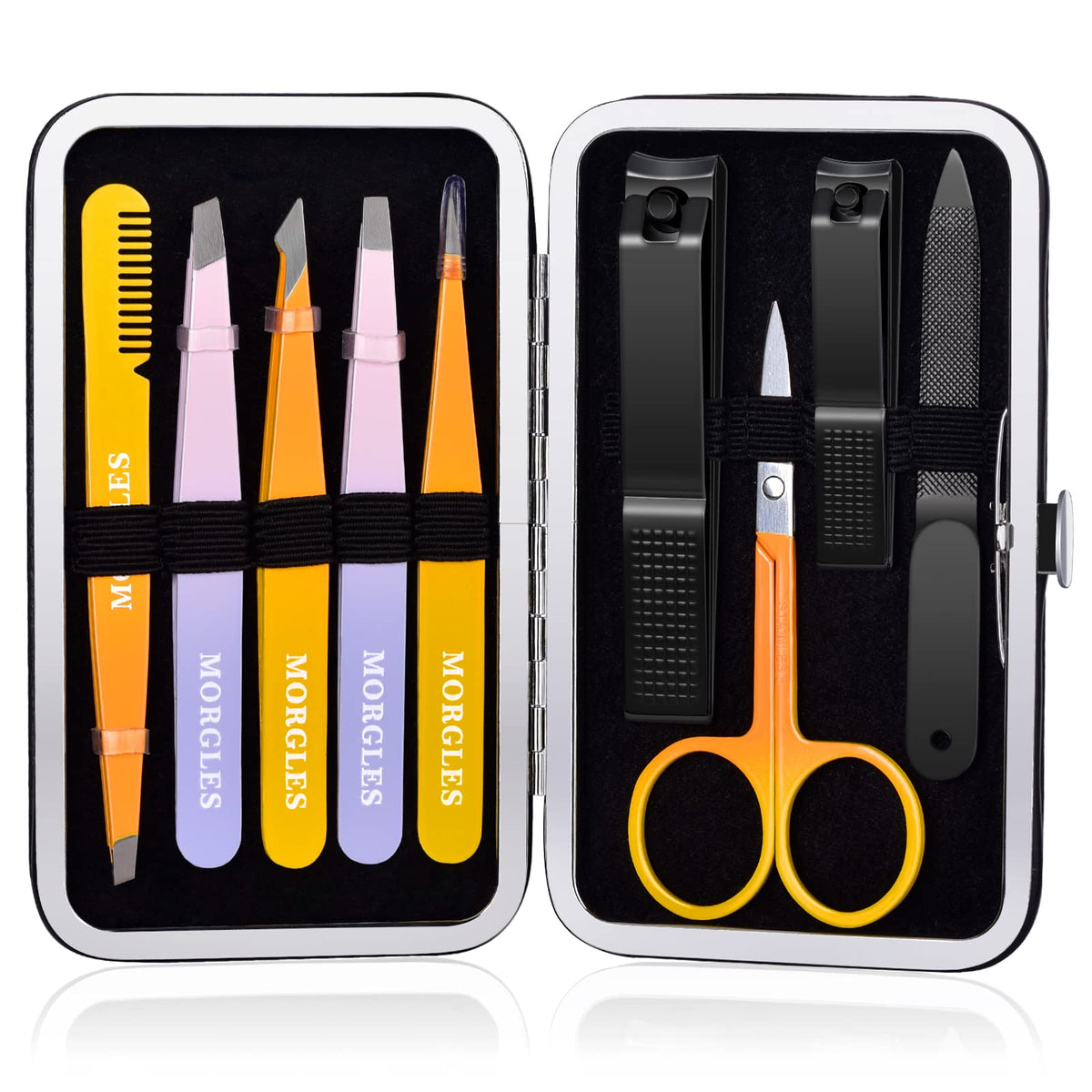 MORGLES set de pinceaux colorés 9 pièces dans un étui compact