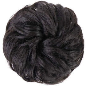 MORICA chignon désordonné brun noir avec clips et élastique