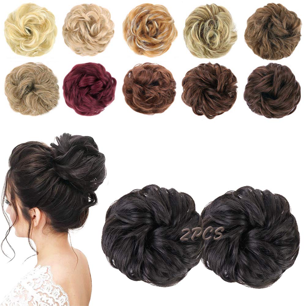 MORICA chignon désordonné brun noir vue de face
