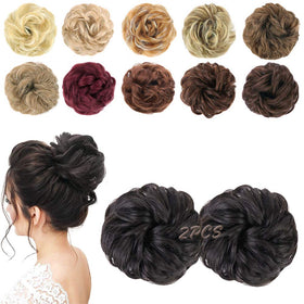 MORICA chignon désordonné brun noir vue de face
