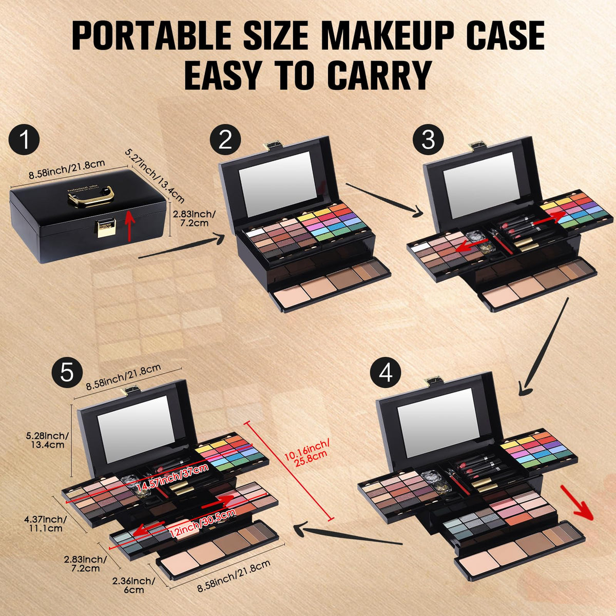 MORNECA Kit de Maquillage avec différents types de maquillage