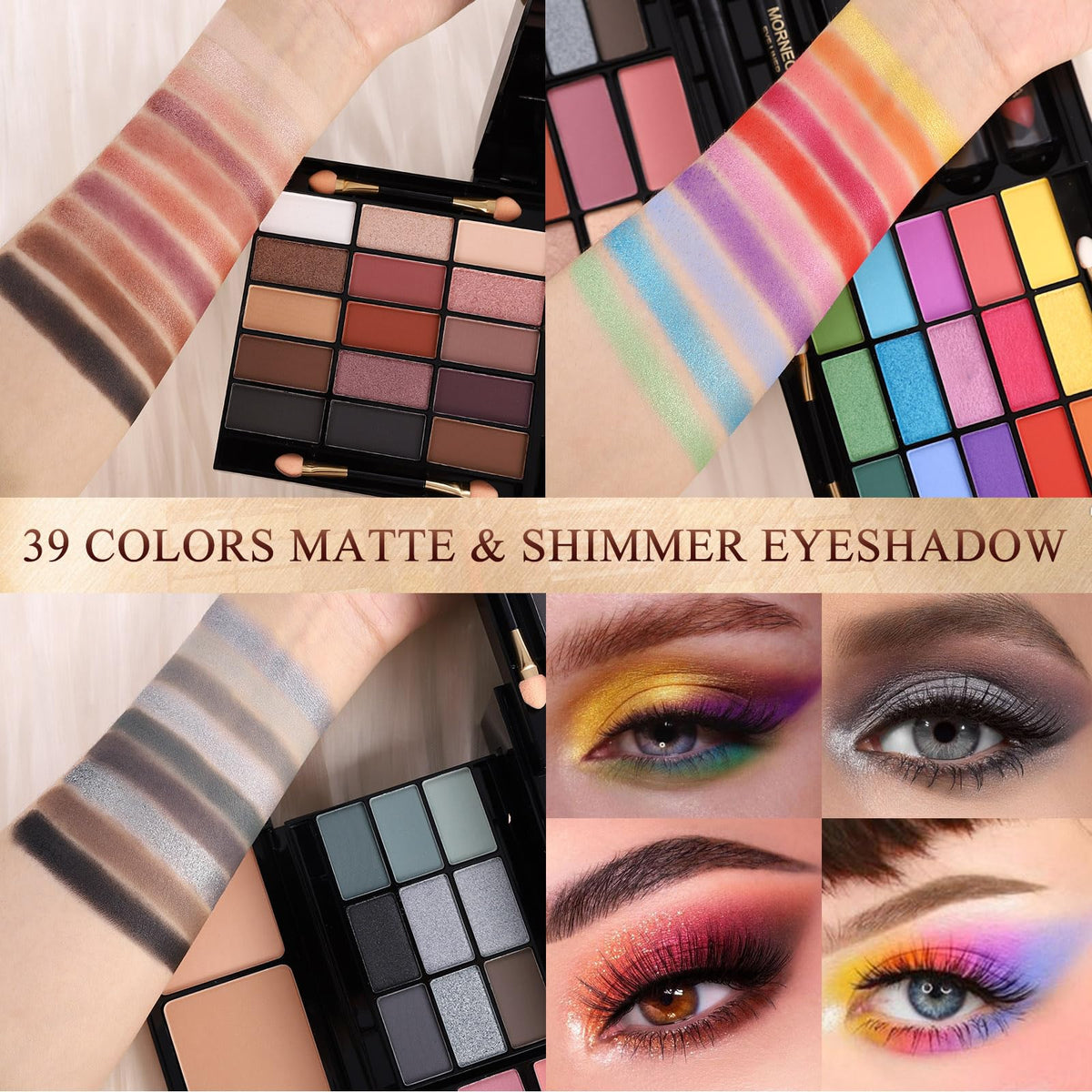 MORNECA Kit de Maquillage avec échantillons de couleurs vibrantes